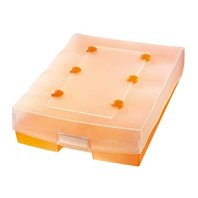 Afbeelding van HAN CROCO DUO, archiefbox hoogwaardige archiefdoos voor maximaal 2.200 DIN A8 kaarten, inclusief A Z register en 8 steunplaten, 998 613, doorschijnend oranje