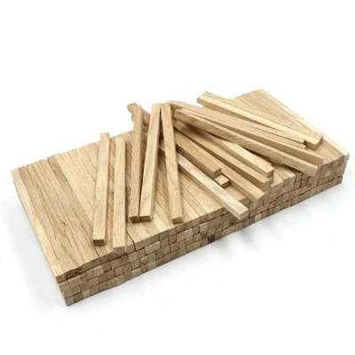 Afbeelding van 80 stuks houten stangen 10 x 8 mm eiken los voor knutselen en knutselen, eiken,