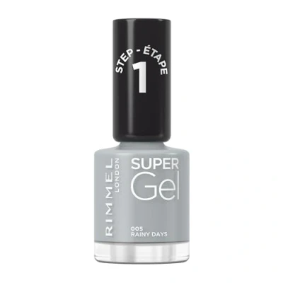 Image de Rimmel, Vernis à Ongles Super Gel, 005 Rainy days, Résultat Professionnel, Longue Tenue, Sèche comme un Classique, 12 ml