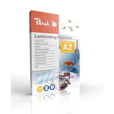 Afbeelding van Peach Lamineerfolie A2 125 mic stuks premium kwaliteit voor de beste lamineerresultaten compatibel met apparaten van alle merken PP525 12