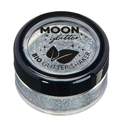 Afbeelding van Biologisch afbreekbare glitter shakers van Moon 100% cosmetische biologische voor gezicht, lichaam, nagels, haar en lippen 5 g zilver