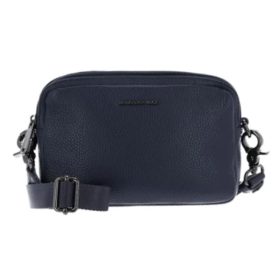 Afbeelding van MANDARINA DUCK Leren Schoudertas Mellow Leather Crossbody Camera Bag Dress Blue Donkerblauw
