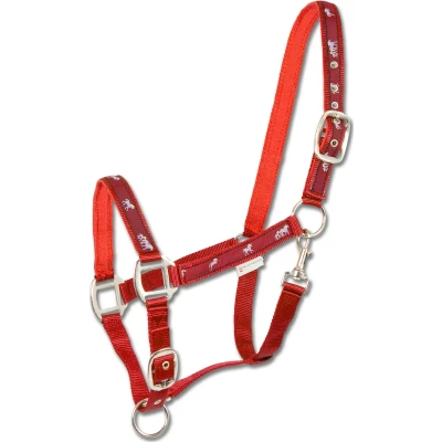 Afbeelding van Waldhausen Halster Paardenmotief Rood Pony