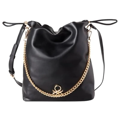 Afbeelding van United Colors of Benetton Small Bucket Handtas, Dames, Maat: One Size, Black