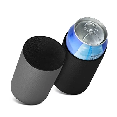 Afbeelding van kwmobile 2x 500ml Can blikjeskoeler voor bier en frisdrankblikjes Koeler drankblikjes in zwart / grijs