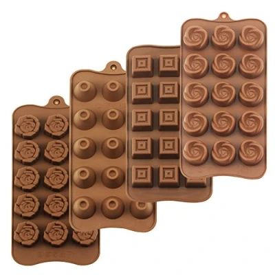 Afbeelding van Truffel schimmel, set van 4 verpakkingen food grade non stick siliconen gelei chocolade snoep ijsvormen