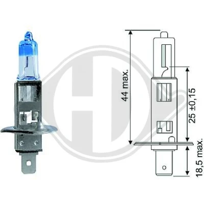 Afbeelding van DIEDERICHS More Light +90% LID10062 Autolampen 12 55 FORD: S Max Mk1, FIESTA 5, Focus 2 Kombi, BMW: X5, 3 Saloon, Convertible