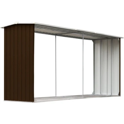 Afbeelding van Haardhoutschuur 330x92x153 cm gegalvaniseerd staal bruin