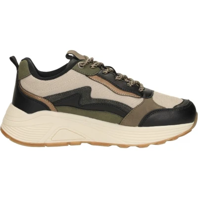 Afbeelding van SUB55 Sneakers laag, Dames, Maat: 37, Groen Leer en textiel