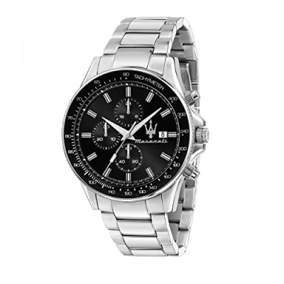 Afbeelding van Maserati Sfida Chronograaf, Heren, Maat: One Size, Matt schwarz silber