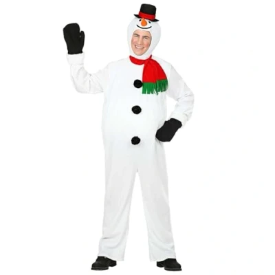 Afbeelding van Widmann Sneeuwman &amp; Sneeuw Kostuum Kouwelijke Sneeuwpop Kerstvakantie Wit / Beige Medium Carnavalskleding Verkleedkleding