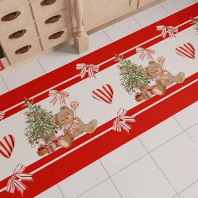 Afbeelding van PETTI Artigiani Italiani keukentapijt voor Kerstmis, keukenloper, kersttapijt, antislip en wasbaar, 52 x 280 cm, gemaakt in Italië