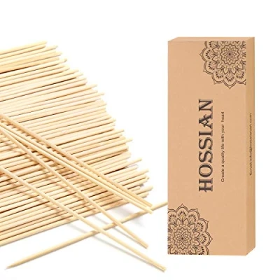 Image de HOSSIAN Ensemble de 100 bâtonnets diffuseur à roseaux Bâtons roseau en bois et rotin Recharges bouteilles verre pour Spa Aromathérapie, (9&#039;&#039;23cm)