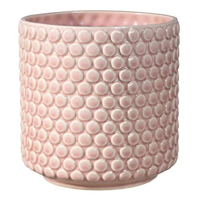 Afbeelding van Bloomingville Bloempot, stippen, decoratieve bloempotten, kleur voor binnen, creatieve retrostijl, M (15,5 cm ø), roze, keramiek