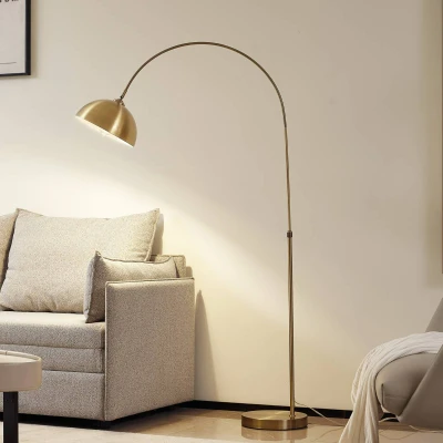 Afbeelding van Lindby Lennart gebogen vloerlamp, brons antiek