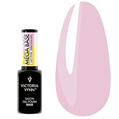 Afbeelding van VICTORIA VYNN MEGA Base Lily Pink glanzende topcoat hoogglans gellak gelpolish gel buildergel glittertop lak gelnagels nagels manicure nagelverzorging verzorging megabase