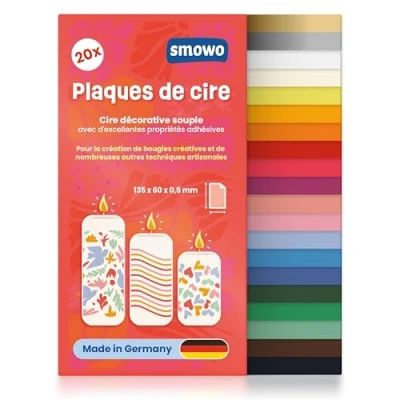 Afbeelding van Smowo® 20 stuks waxplaten voor het versieren en maken van kaarsen, ideaal communie, doop knutselen, doe zelf kaarskunst