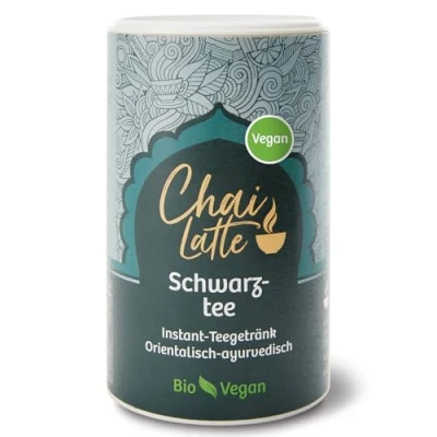 Afbeelding van Chai Latte Organic Bio Zwarte thee ayurvedische drank poeder 220g (Bio Vegan)