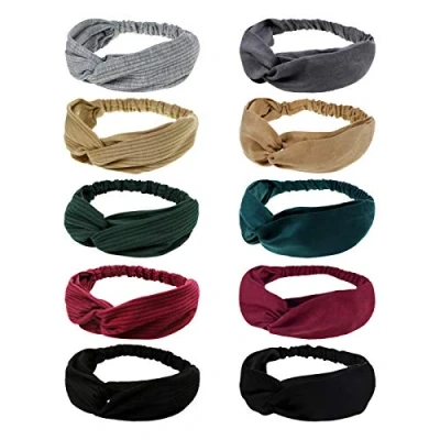 Afbeelding van DRESHOW 10 stuks haarband voor dames, hoofdbanden en hoofdbanden, vintage, bedrukt, hoofd, omslag, haaraccessoires