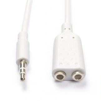 Afbeelding van 3.5 mm jack splitterkabel Nedis 0.2 meter (Stereo, Wit)