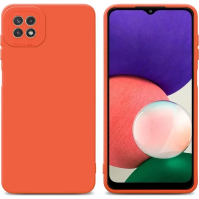 Afbeelding van Cadorabo Hoesje geschikt voor Samsung Galaxy A22 5G in Fluid ORANJE Beschermhoes gemaakt van flexibel TPU silicone Cover Case