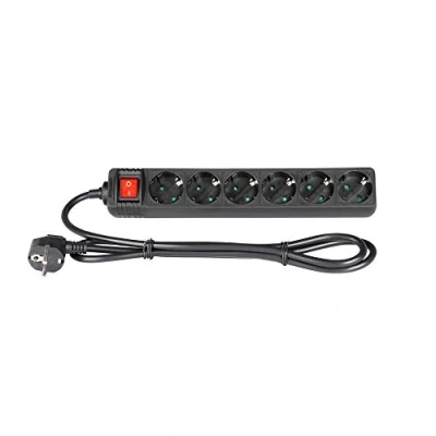 Afbeelding van Adam Hall Accessories 8747S6 stekkerdoos 6 stopcontacten met schakelaar en kinderbeveiliging