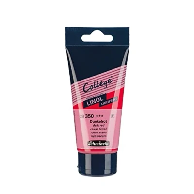 Afbeelding van Schmincke College® Linol, linogravure inkt, donkerrood in tube van 75 ml, 39350013, op waterbasis, reukloos, lichtecht, regelmatig bedrukt.