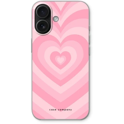 Afbeelding van Case Company® hoesje geschikt voor iPhone 16 Hart Roos Soft Cover Telefoonhoesje Bescherming aan alle Kanten en Schermrand
