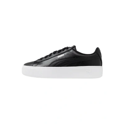 Afbeelding van Puma Vikky Stacked Sneakers laag, Dames, Maat: 37.5, Black Leer