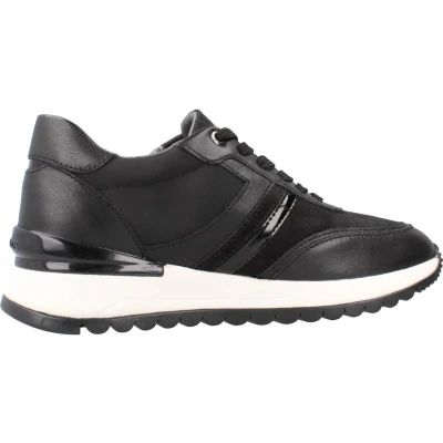 Afbeelding van Geox D Desya Sneakers laag, Dames, Maat: 37, Black Leer en textiel