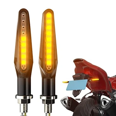 Afbeelding van CCAUTOVIE Led knipperlichten, motorfiets, universeel, knipperlicht, sequentieel, led, amber, E24, 2 stuks