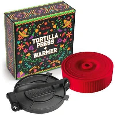Afbeelding van Uno Casa Gietijzeren tortillapers 20,3 cm met tortillaverwarming