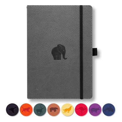 Afbeelding van Dingbats* Wildlife A5 Notitieboek Grey Elephant Raster A5+ / Squared