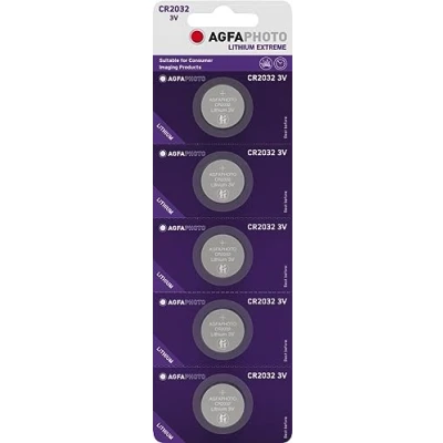 Afbeelding van Agfaphoto Batterij Lithium, knoopcel, CR2032, 3V Extreme, retailblister (5 pack)