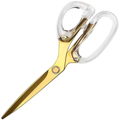 Afbeelding van Belle Vous Multifunctionele Gouden Roestvrij Stalen Schaar 23 cm Totale Lengte Zachte Comfort Grip Handvatten met Scherpe Bladen Voor Kantoor, School &amp; Huis Kunsten, Hobby, Stof Naaien