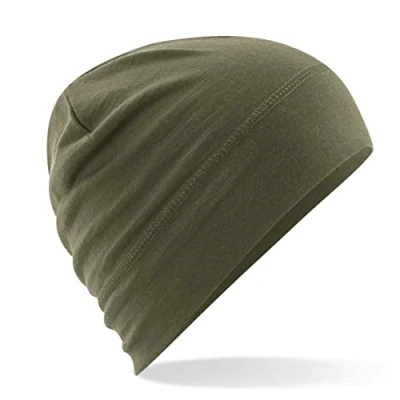 Afbeelding van Beechfield B370 Merino wollen muts, Militair Groen