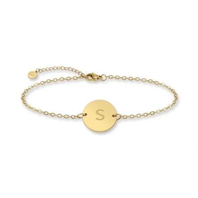 Afbeelding van Armband met letters in goud I 18k echt verguld Hanger initialen gravure (S)