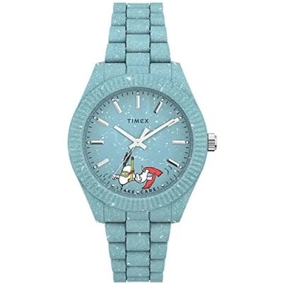 Afbeelding van Timex Peanuts Legacy Ocean TW2V53200 Horloge Platina Blauw Ø 37 mm