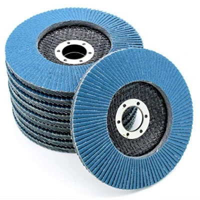 Afbeelding van 10 stuks professionele lamellenschijven blauw Ø 115 mm korrel 120 roestvrij staal slijpschijven