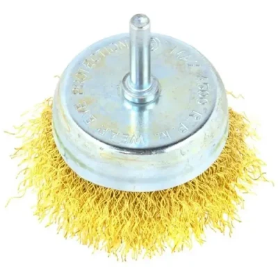 Afbeelding van GEKO Brass Coated Steel Wire Cup Brush 75mm for Drills 6mm