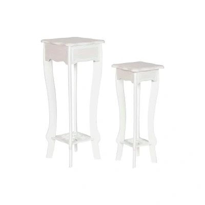 Afbeelding van Set van 2 tafels Home ESPRIT Wit 30 x 76,5 cm