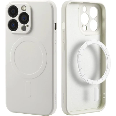Afbeelding van iMoshion Hoesje Geschikt voor iPhone 13 Pro Siliconen Color Backcover MagSafe Beige