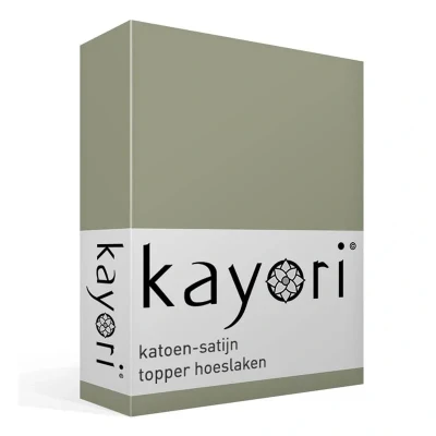 Afbeelding van Kayori Edo topperhoeslaken katoensatijn Olijfgroen 100/210 100/200 (Kleur: Olijfgroen)