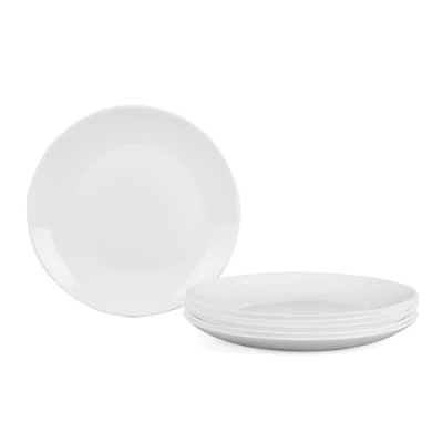 Afbeelding van LaGlint Ronde platte borden, grote witte borden 26,7 cm, 6 serveerborden voor salade, biefstuk, hoofdgerecht, magnetron en vaatwasmachinebestendig