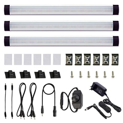 Afbeelding van AIBOO Set van 3 dimbare led keukenkastlampen met schakelaar, ultradunne keukenverlichting 230 V voor kast, boekenkast (warm wit)