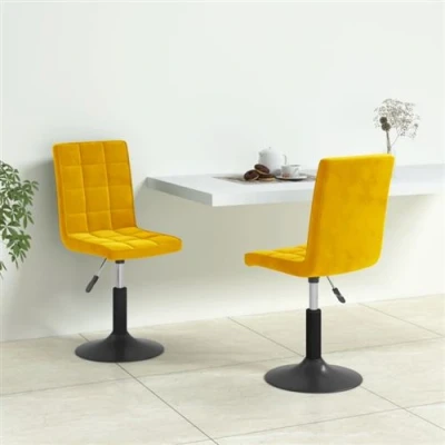 Image de vidaXL Chaises pivotantes à manger lot de 2 jaune moutarde velours335748