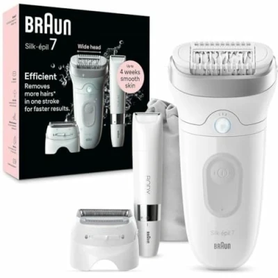 Afbeelding van Braun Silk·épil 7 Epilator voor Eenvoudige Ontharing Langdurig Gladde Huid 441 Wit/Zilver
