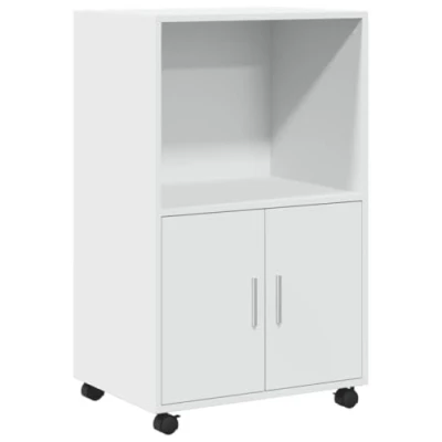 Afbeelding van Rolkast 55x40x91 cm bewerkt hout wit