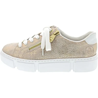 Afbeelding van Rieker N5917 lage sneakers voor dames, Goud, 42 EU