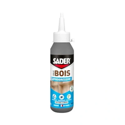 Afbeelding van Sader Progressieve houtlijm vinyllijm voor binnen sterke lijm alle houtsoorten en derivaten transparant na het drogen oplosmiddelvrij fles van 100 g